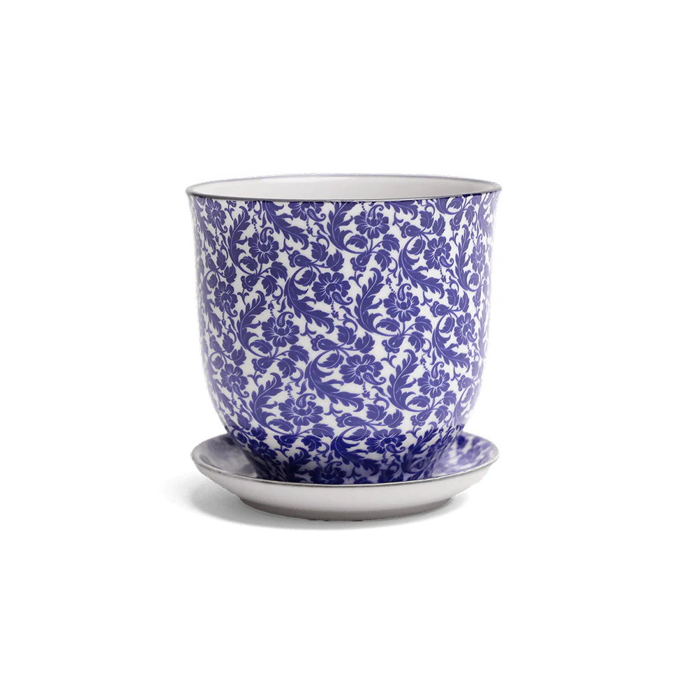 Liberte Porcelain Pot and Saucer Set with drainage