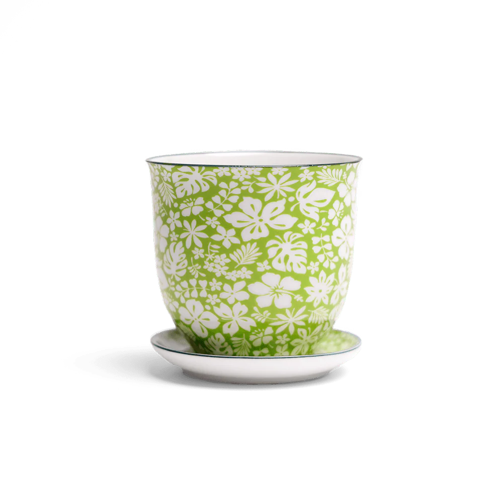 Liberte Porcelain Pot and Saucer Set with drainage