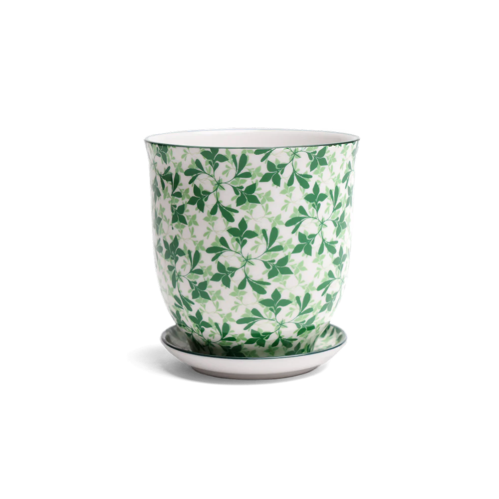 Liberte Porcelain Pot and Saucer Set with drainage