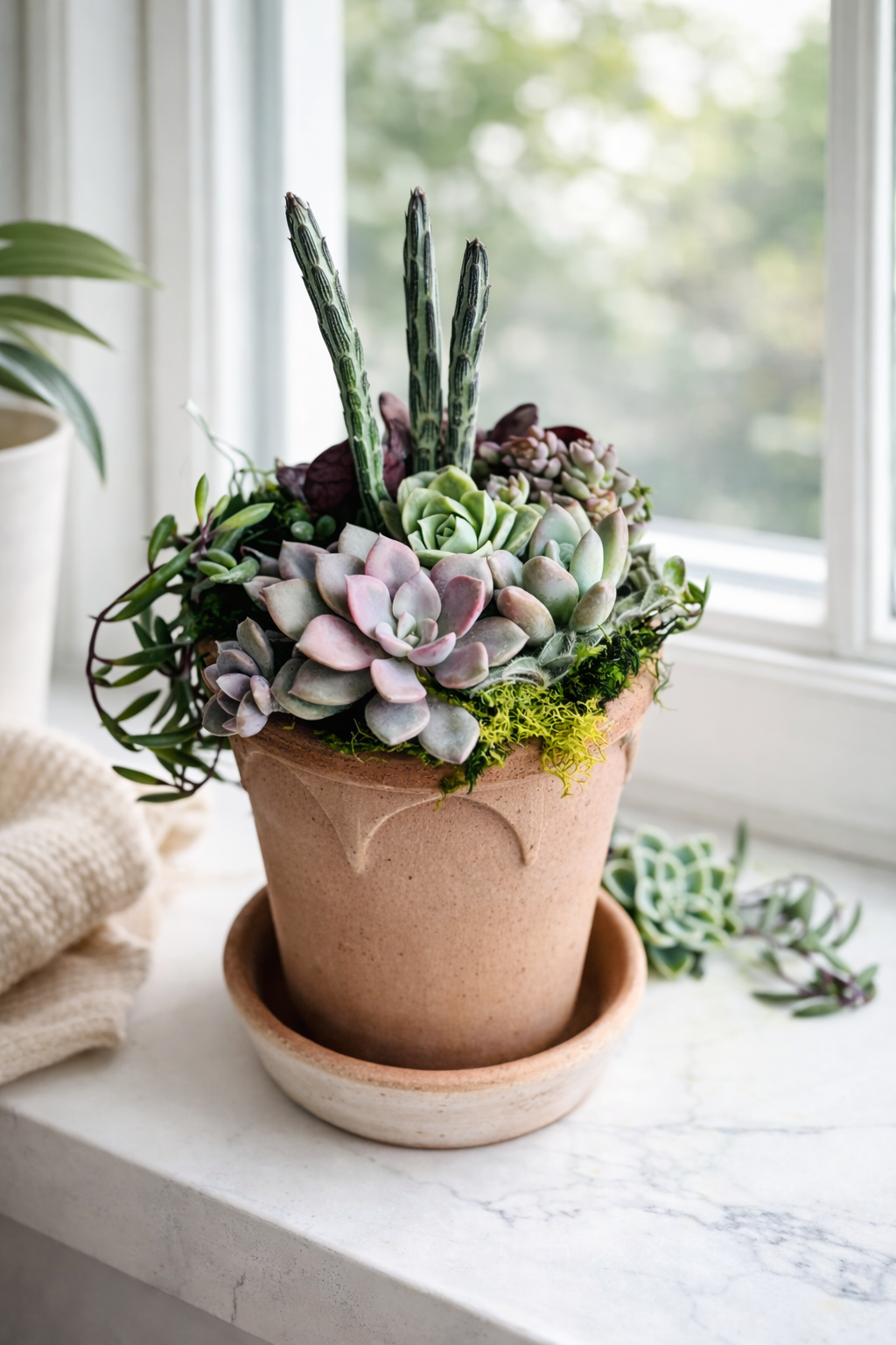 Succulent arrangement in Berg's Italian Elizabeth Pot