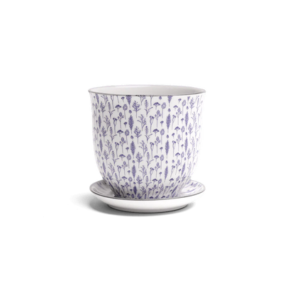 Liberte Porcelain Pot and Saucer Set with drainage