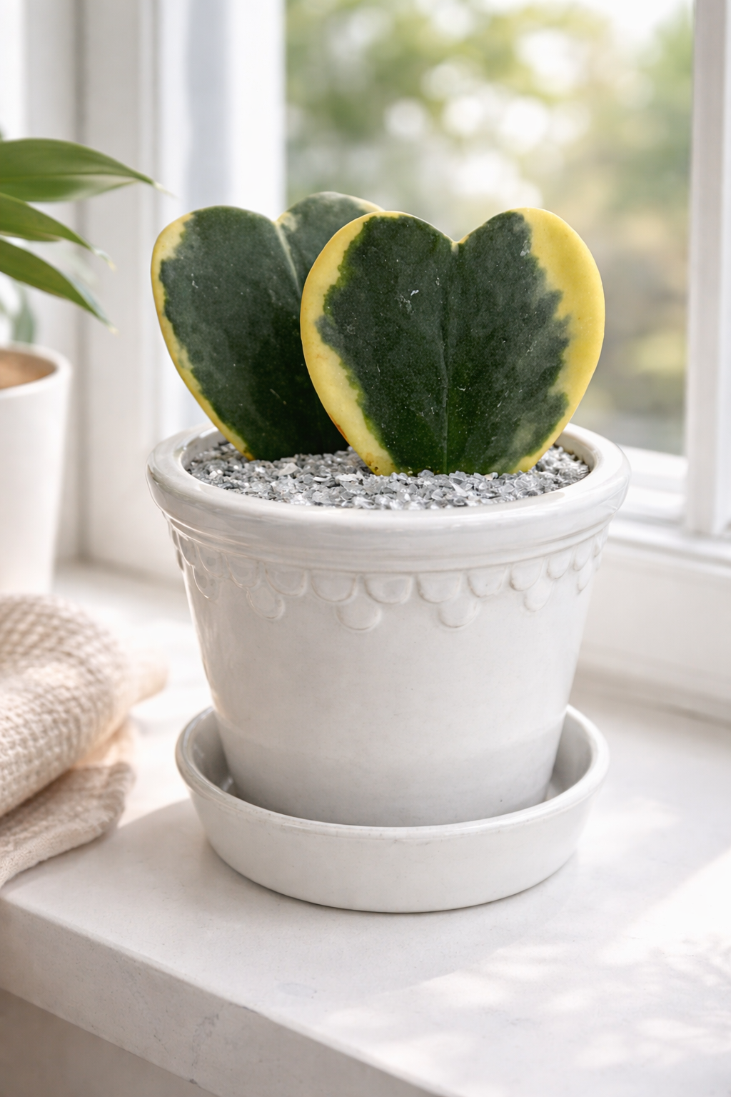 Variegated Hoya Kerrii heart arrangement