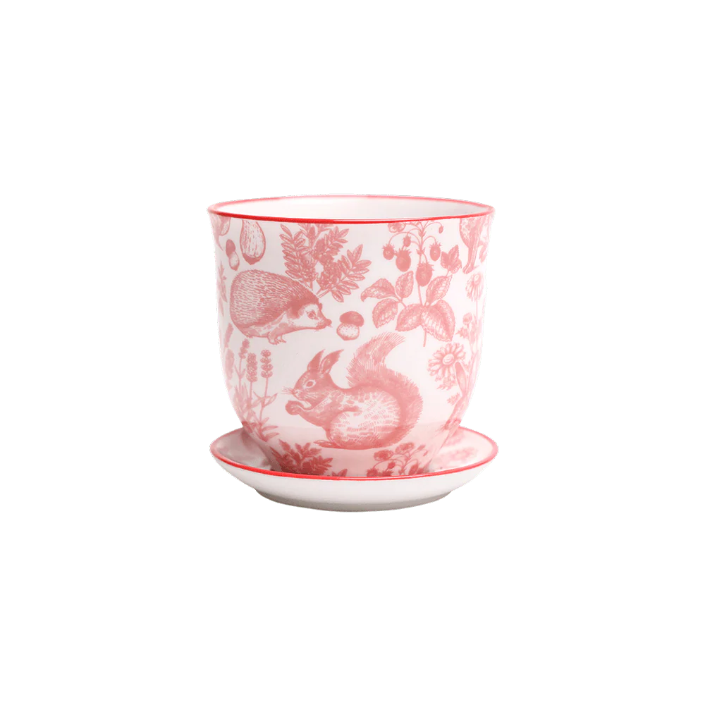 Liberte Porcelain Pot and Saucer Set with Drainage