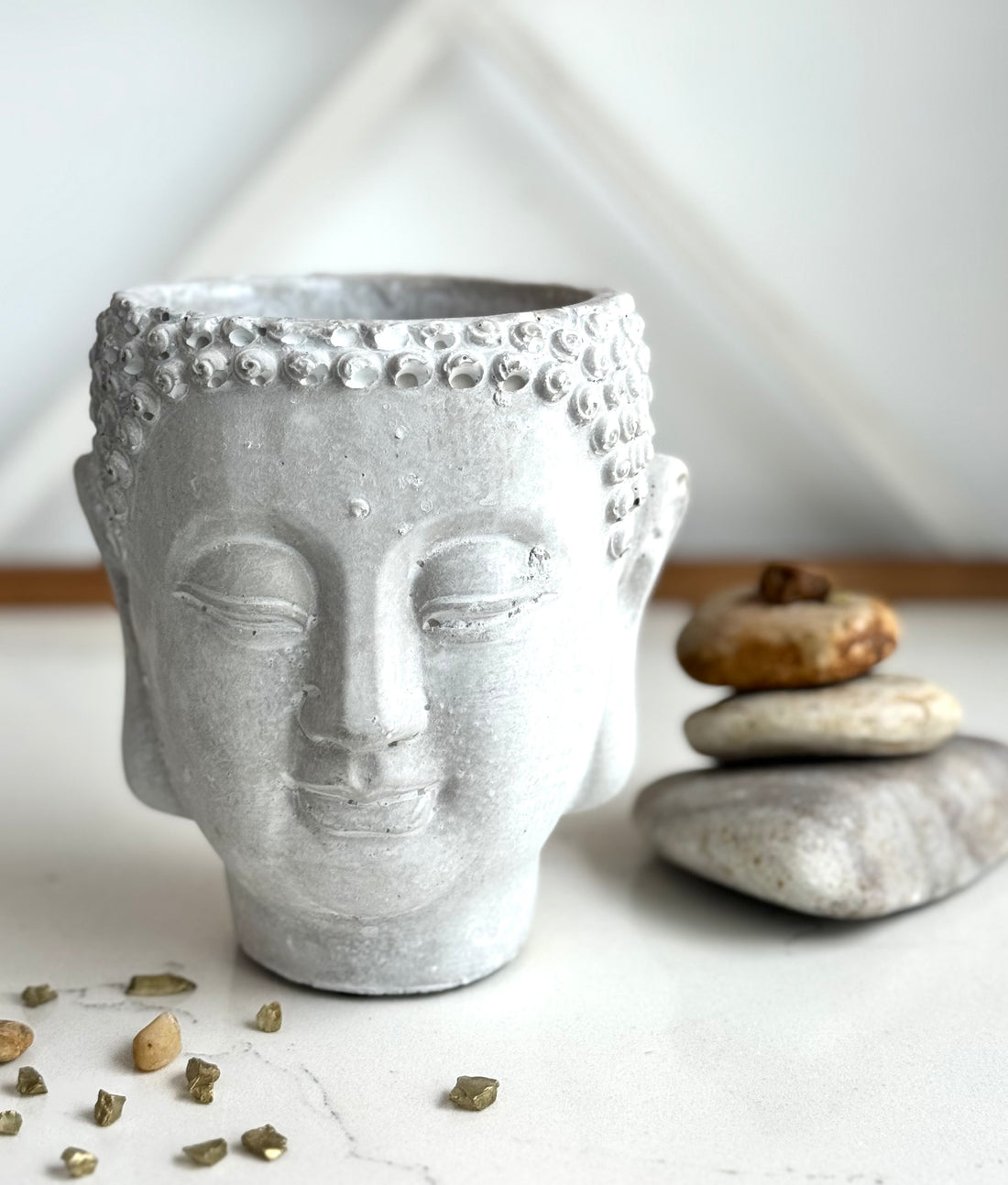 Cement Buddha Head Planter