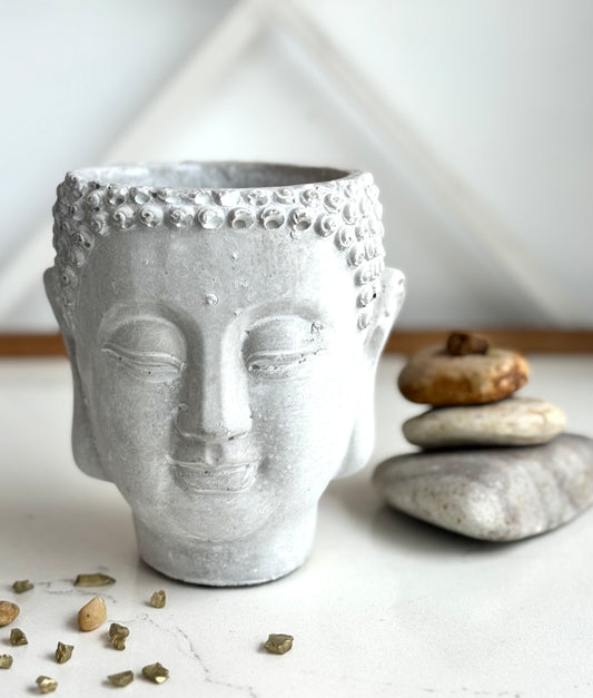 Cement Buddha Head Planter
